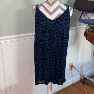 Blue Leopard Print top